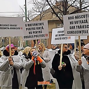 Angajații Maternității Odobescu au ieșit în stradă