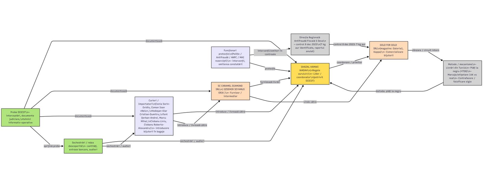 Diagrama rețelei DIICOT – InsiderTM