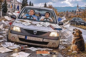 Loganul cu doi șoferi